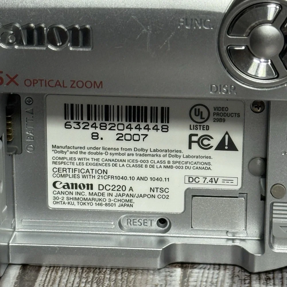 Canon DC220 Optical Zoom DVD Digital Camcorder W/ New Battery and Charger
